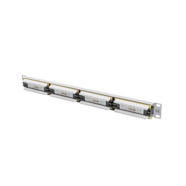Lanberg PPU6-1024-S 19" 1U 24port Cat.6 UTP árnyékolatlan szürke patch panel