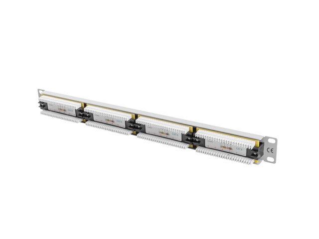 Lanberg PPU6-1024-S 19" 1U 24port Cat.6 UTP árnyékolatlan szürke patch panel