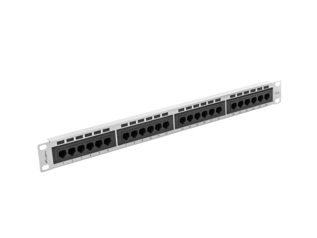 Lanberg PPU6-1024-S 19" 1U 24port Cat.6 UTP árnyékolatlan szürke patch panel