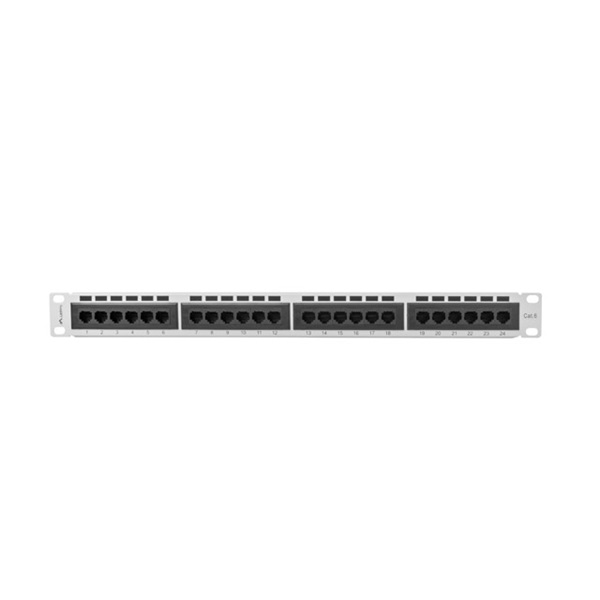 Lanberg PPU6-1024-S 19" 1U 24port Cat.6 UTP árnyékolatlan szürke patch panel
