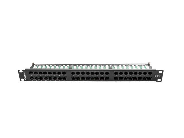Lanberg PPU6-1048-B 19" 1U 48port Cat.6 UTP árnyékolatlan fekete patch panel