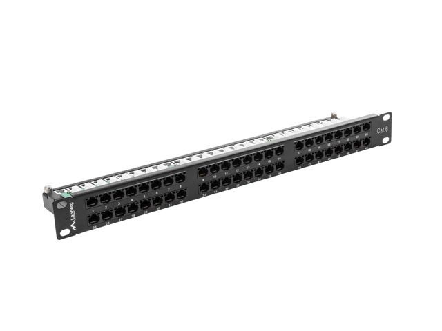 Lanberg PPU6-1048-B 19" 1U 48port Cat.6 UTP árnyékolatlan fekete patch panel