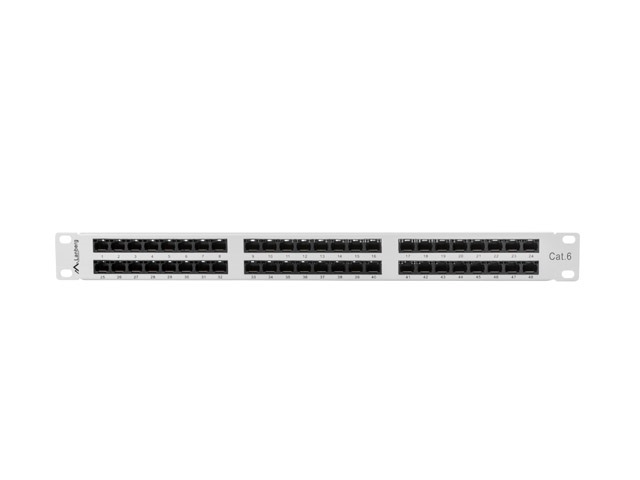 Lanberg PPU6-1048-S 19" 1U 48port Cat.6 UTP árnyékolatlan szürke patch panel