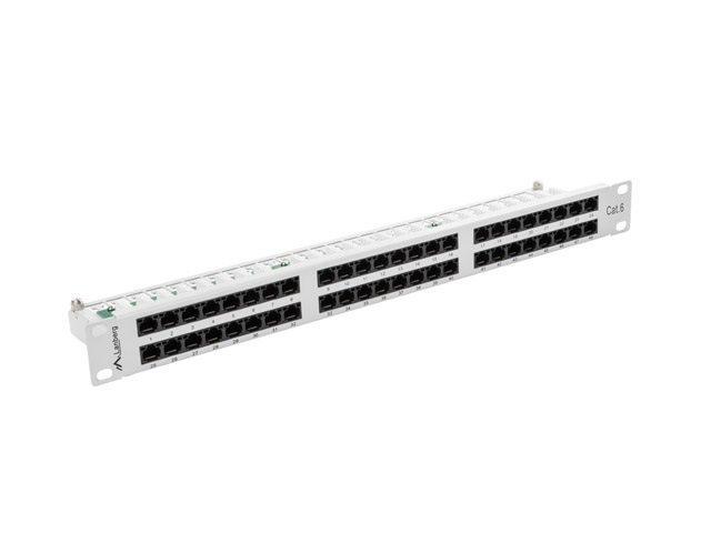 Lanberg PPU6-1048-S 19" 1U 48port Cat.6 UTP árnyékolatlan szürke patch panel