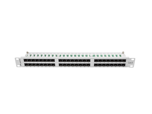 Lanberg PPU6-1048-S 19" 1U 48port Cat.6 UTP árnyékolatlan szürke patch panel