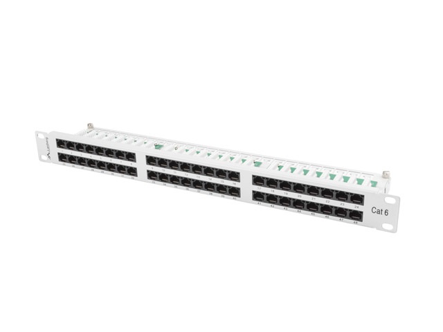 Lanberg PPU6-1048-S 19" 1U 48port Cat.6 UTP árnyékolatlan szürke patch panel