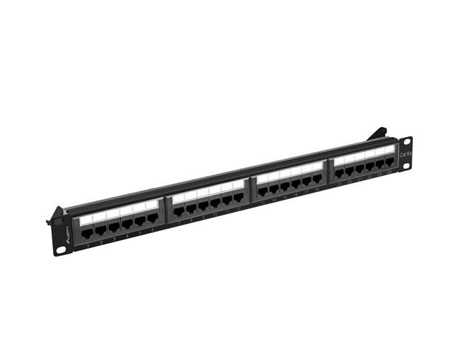 Lanberg PPUA-1024-B 19" 1U 24port Cat.6A UTP árnyékolatlan fekete patch panel
