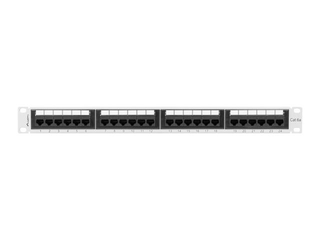 Lanberg PPUA-1024-S 19" 1U 24port Cat.6A UTP árnyékolatlan szürke patch panel
