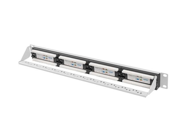 Lanberg PPUA-1024-S 19" 1U 24port Cat.6A UTP árnyékolatlan szürke patch panel