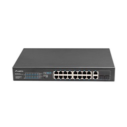 Lanberg RSFE-16P-2C-150 16x100Mbps PoE+ LAN 2x1GbE RJ45/SFP combo port nem menedzselhető PoE switch