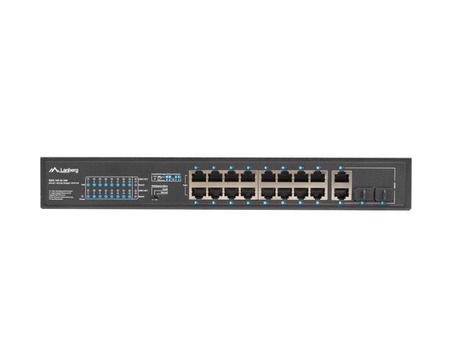 Lanberg RSFE-16P-2C-250 16x100Mbps PoE+ LAN 2x1GbE RJ45/SFP combo port nem menedzselhető PoE switch