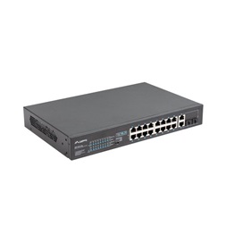 Lanberg RSFE-16P-2C-250 16x100Mbps PoE+ LAN 2x1GbE RJ45/SFP combo port nem menedzselhető PoE switch