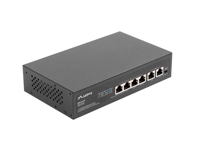Lanberg RSFE-4P-2FE-60 4x100Mbps PoE+ LAN 2x100Mbps LAN port nem menedzselhető PoE switch