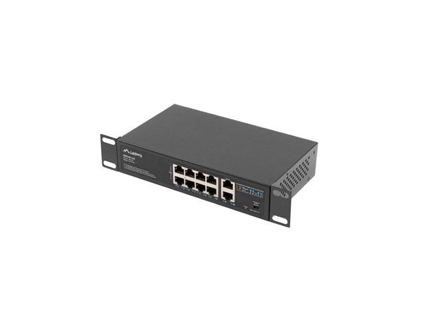Lanberg RSFE-8P-2GE-120 8x100Mbps PoE+ LAN 2xGbE LAN nem menedzselhető PoE switch