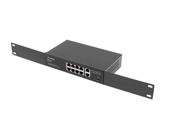 Lanberg RSFE-8P-2GE-120 8x100Mbps PoE+ LAN 2xGbE LAN nem menedzselhető PoE switch