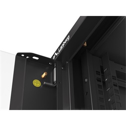 Lanberg WAFA-5604-10B 19" 12U SZÉL:570mm MÉLY:600mm MAG:277mm összeszerelt üvegajtós fekete fali rack szekrény