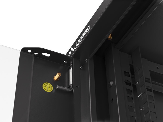 Lanberg WAFA-5604-10B 19" 12U SZÉL:570mm MÉLY:600mm MAG:277mm összeszerelt üvegajtós fekete fali rack szekrény