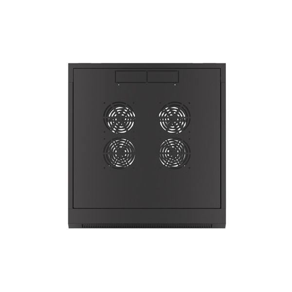 Lanberg WAFA-5604-10B 19" 12U SZÉL:570mm MÉLY:600mm MAG:277mm összeszerelt üvegajtós fekete fali rack szekrény