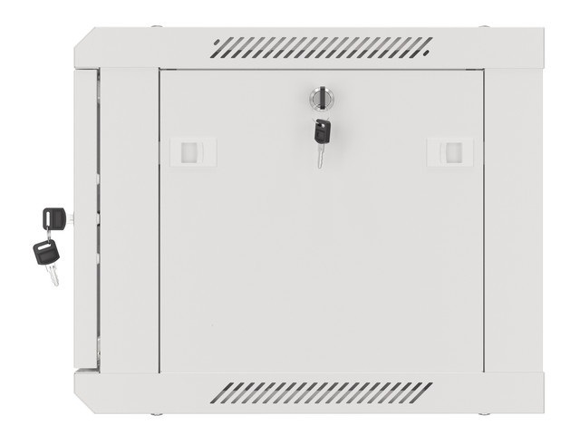 Lanberg WF01-6406-10S 19" 6U SZÉL:600mm MÉLY:450mm MAG:379mm lapraszerelt üvegajtós szürke fali rack szekrény