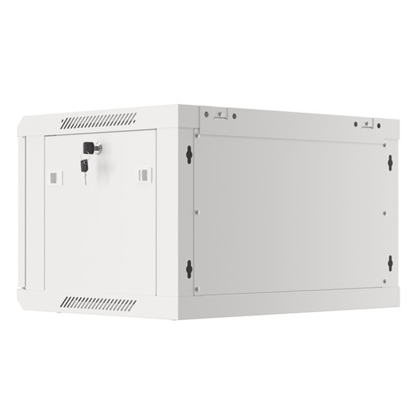 Lanberg WF01-6406-10S 19" 6U SZÉL:600mm MÉLY:450mm MAG:379mm lapraszerelt üvegajtós szürke fali rack szekrény