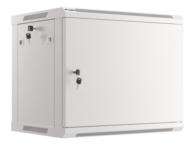 Lanberg WF01-6409-00S 19" 9U SZÉL:600mm MÉLY:450mm MAG:512mm lapraszerelt fémajtós szürke fali rack szekrény