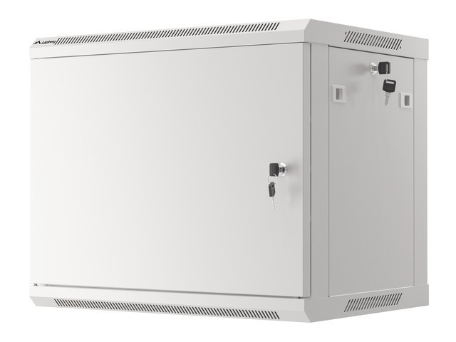 Lanberg WF01-6409-00S 19" 9U SZÉL:600mm MÉLY:450mm MAG:512mm lapraszerelt fémajtós szürke fali rack szekrény