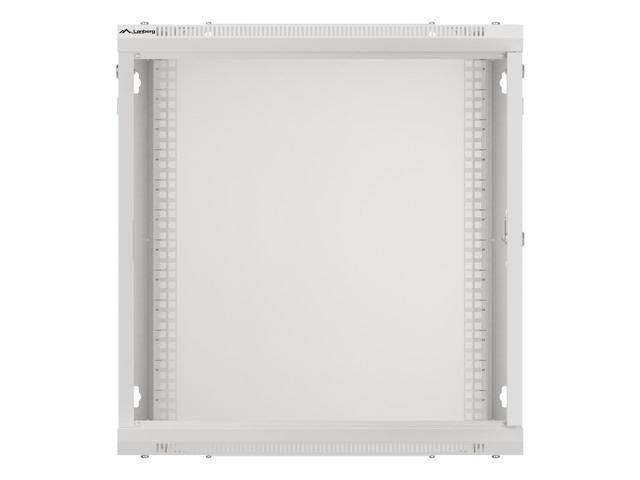 Lanberg WF01-6412-10S 19" 12U SZÉL:600mm MÉLY:450mm MAG:645mm lapraszerelt üvegajtós szürke fali rack szekrény