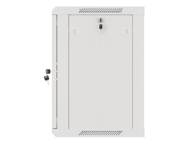 Lanberg WF01-6412-10S 19" 12U SZÉL:600mm MÉLY:450mm MAG:645mm lapraszerelt üvegajtós szürke fali rack szekrény