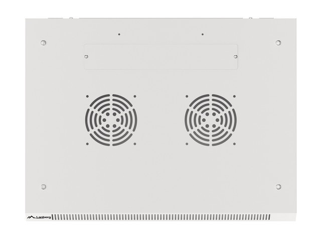 Lanberg WF01-6412-10S 19" 12U SZÉL:600mm MÉLY:450mm MAG:645mm lapraszerelt üvegajtós szürke fali rack szekrény