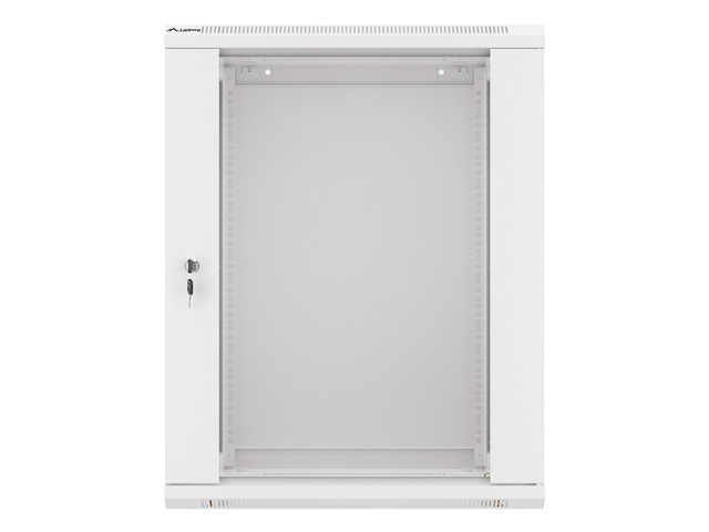 Lanberg WF01-6415-10S 19" 15U SZÉL:600mm MÉLY:450mm MAG:774mm lapraszerelt üvegajtós szürke fali rack szekrény