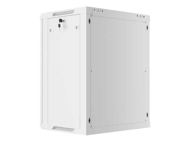 Lanberg WF01-6415-10S 19" 15U SZÉL:600mm MÉLY:450mm MAG:774mm lapraszerelt üvegajtós szürke fali rack szekrény