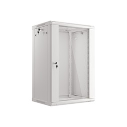 Lanberg WF01-6418-10S 19" 18U SZÉL:600mm MÉLY:450mm MAG:907mm lapraszerelt üvegajtós szürke fali rack szekrény