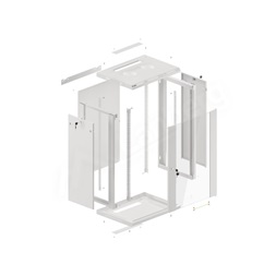 Lanberg WF01-6418-10S 19" 18U SZÉL:600mm MÉLY:450mm MAG:907mm lapraszerelt üvegajtós szürke fali rack szekrény