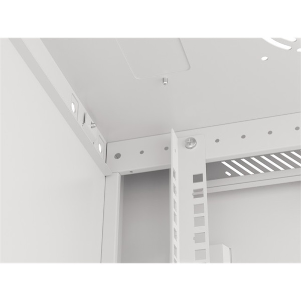Lanberg WF01-6418-10S 19" 18U SZÉL:600mm MÉLY:450mm MAG:907mm lapraszerelt üvegajtós szürke fali rack szekrény