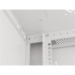 Lanberg WF01-6418-10S 19" 18U SZÉL:600mm MÉLY:450mm MAG:907mm lapraszerelt üvegajtós szürke fali rack szekrény