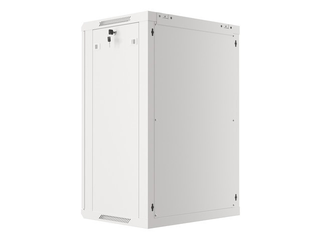 Lanberg WF01-6418-10S 19" 18U SZÉL:600mm MÉLY:450mm MAG:907mm lapraszerelt üvegajtós szürke fali rack szekrény