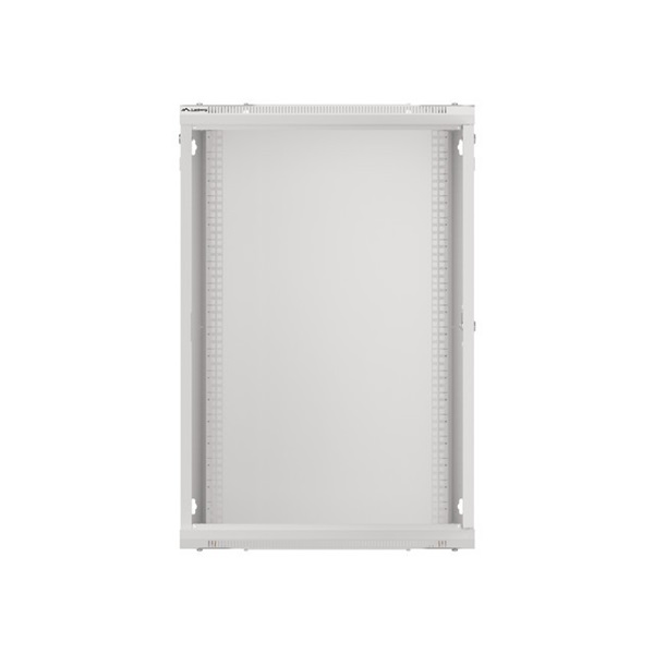 Lanberg WF01-6418-10S 19" 18U SZÉL:600mm MÉLY:450mm MAG:907mm lapraszerelt üvegajtós szürke fali rack szekrény