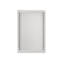 Lanberg WF01-6418-10S 19" 18U SZÉL:600mm MÉLY:450mm MAG:907mm lapraszerelt üvegajtós szürke fali rack szekrény
