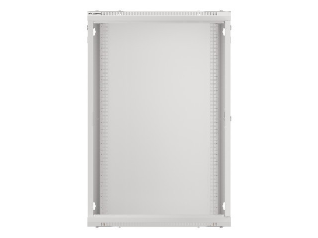 Lanberg WF01-6418-10S 19" 18U SZÉL:600mm MÉLY:450mm MAG:907mm lapraszerelt üvegajtós szürke fali rack szekrény