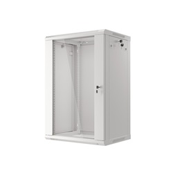 Lanberg WF01-6418-10S 19" 18U SZÉL:600mm MÉLY:450mm MAG:907mm lapraszerelt üvegajtós szürke fali rack szekrény