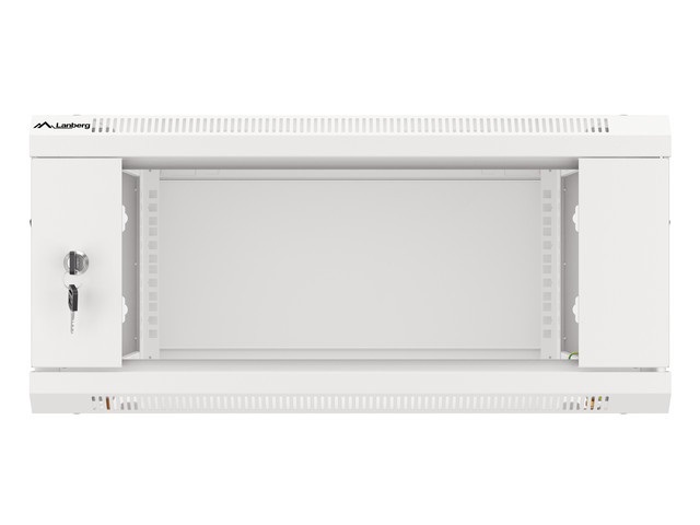 Lanberg WF01-6604-10S 19" 4U SZÉL:600mm MÉLY:600mm MAG:290mm lapraszerelt üvegajtós szürke fali rack szekrény