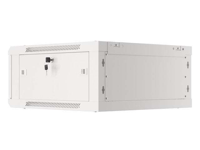 Lanberg WF01-6604-10S 19" 4U SZÉL:600mm MÉLY:600mm MAG:290mm lapraszerelt üvegajtós szürke fali rack szekrény