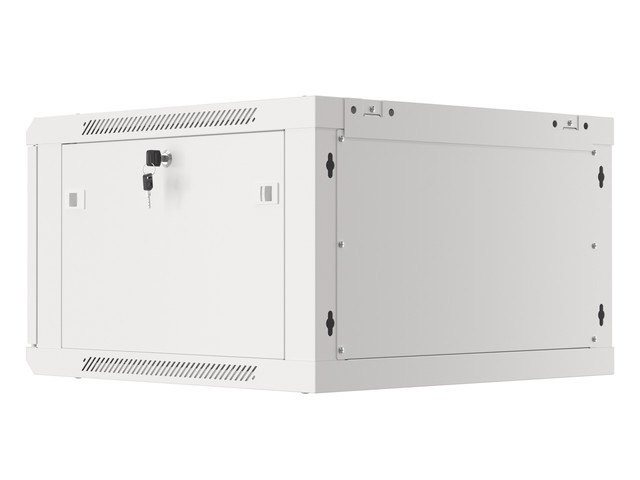 Lanberg WF01-6606-10S 19" 6U SZÉL:600mm MÉLY:600mm MAG:379mm lapraszerelt üvegajtós szürke fali rack szekrény
