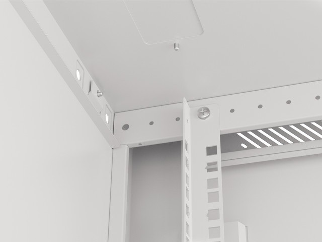 Lanberg WF01-6606-10S 19" 6U SZÉL:600mm MÉLY:600mm MAG:379mm lapraszerelt üvegajtós szürke fali rack szekrény
