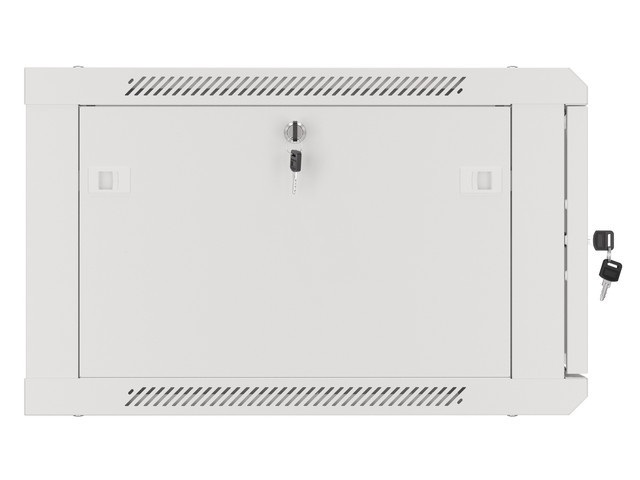 Lanberg WF01-6606-10S 19" 6U SZÉL:600mm MÉLY:600mm MAG:379mm lapraszerelt üvegajtós szürke fali rack szekrény