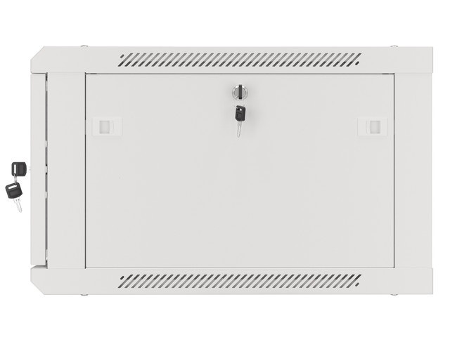Lanberg WF01-6606-10S 19" 6U SZÉL:600mm MÉLY:600mm MAG:379mm lapraszerelt üvegajtós szürke fali rack szekrény