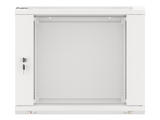 Lanberg WF01-6606-10S 19" 9U SZÉL:600mm MÉLY:450mm MAG:512mm lapraszerelt üvegajtós szürke fali rack szekrény