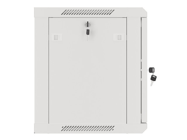 Lanberg WF01-6606-10S 19" 9U SZÉL:600mm MÉLY:450mm MAG:512mm lapraszerelt üvegajtós szürke fali rack szekrény