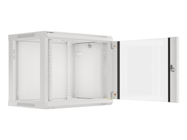 Lanberg WF01-6606-10S 19" 9U SZÉL:600mm MÉLY:450mm MAG:512mm lapraszerelt üvegajtós szürke fali rack szekrény