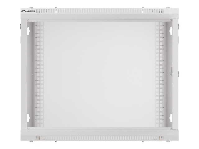 Lanberg WF01-6606-10S 19" 9U SZÉL:600mm MÉLY:450mm MAG:512mm lapraszerelt üvegajtós szürke fali rack szekrény
